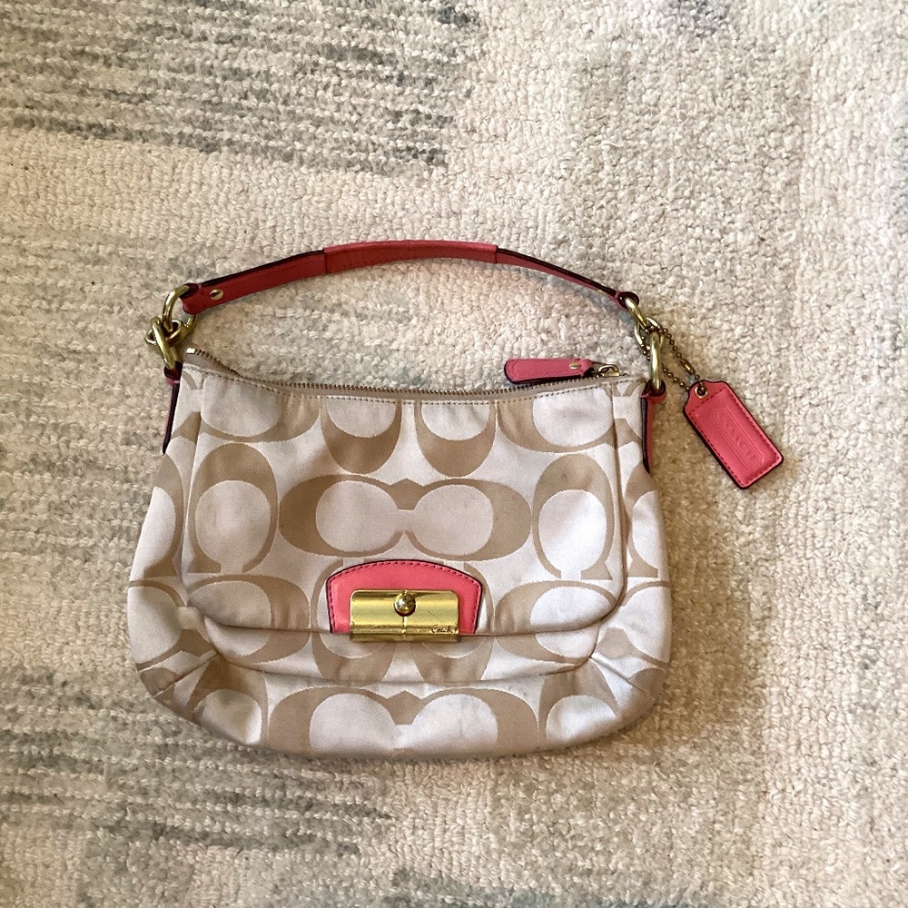 Coach nude hand purse